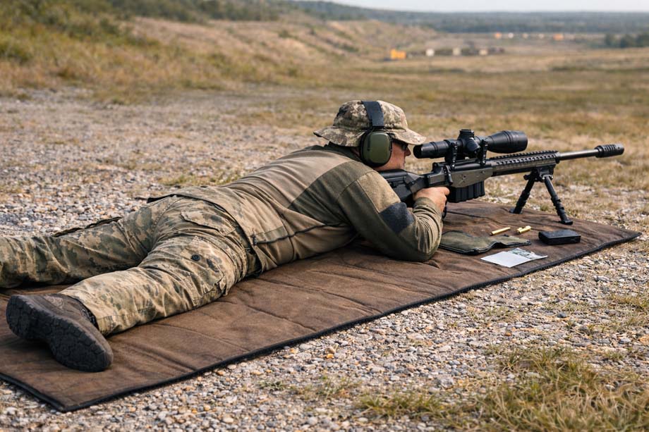 Liegende Position beim Schießen auf weite Distanzen